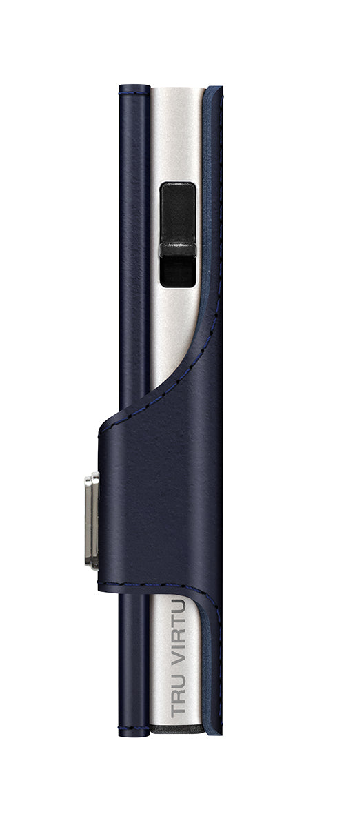 Wallet CLICK & SLIDE Vegan Bio Apple Dark Blue/Silver