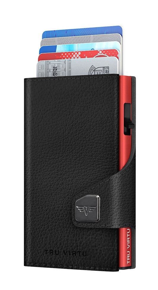 Wallet CLICK & SLIDE Vegan Bio WINE Black/Red
