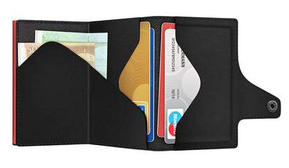 Wallet CLICK & SLIDE Vegan Bio WINE Black/Red
