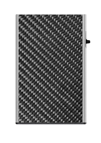 Karten Etui CLICK & SLIDE Carbon Fibre Black/Silver