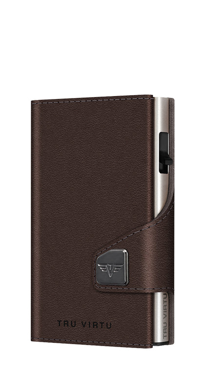 Wallet CLICK & SLIDE Nappa Brown/Silver