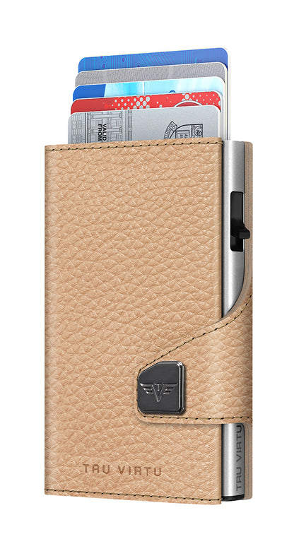 Wallet CLICK & SLIDE Pebble Nude/Silver