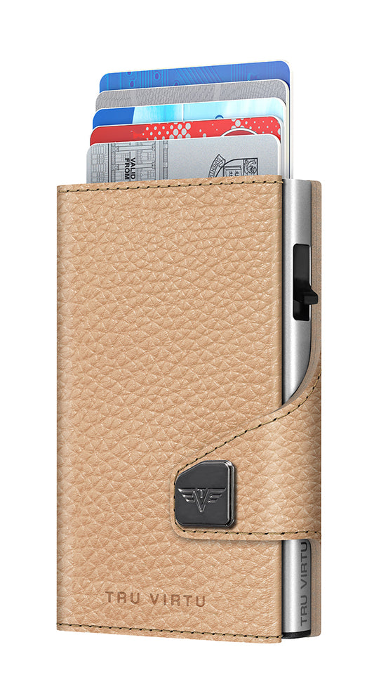 Wallet CLICK & SLIDE Pebble Nude/Silver
