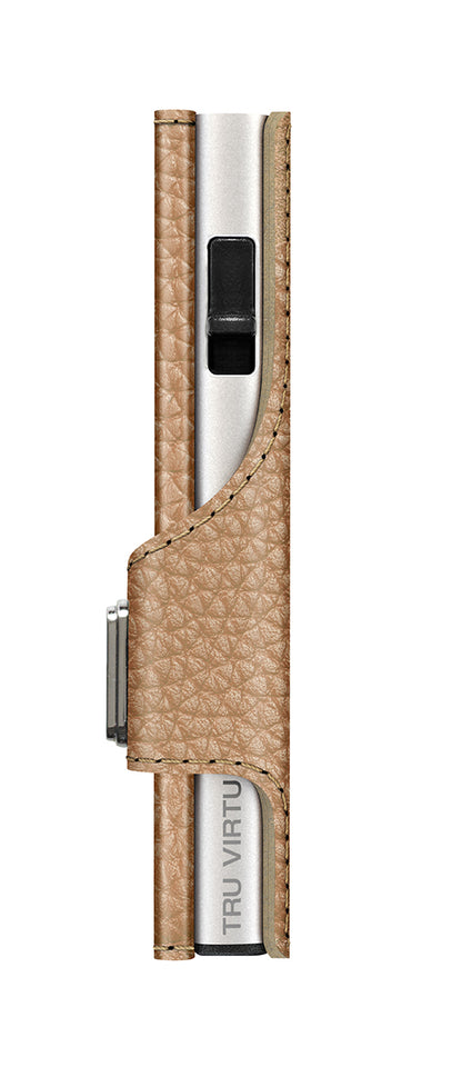 Wallet CLICK & SLIDE Pebble Nude/Silver
