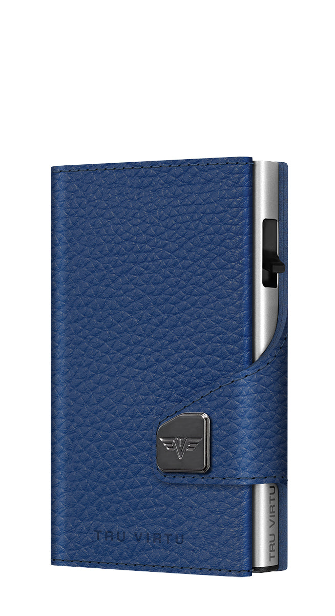 Wallet CLICK & SLIDE Pebble Navy Blue/Silver
