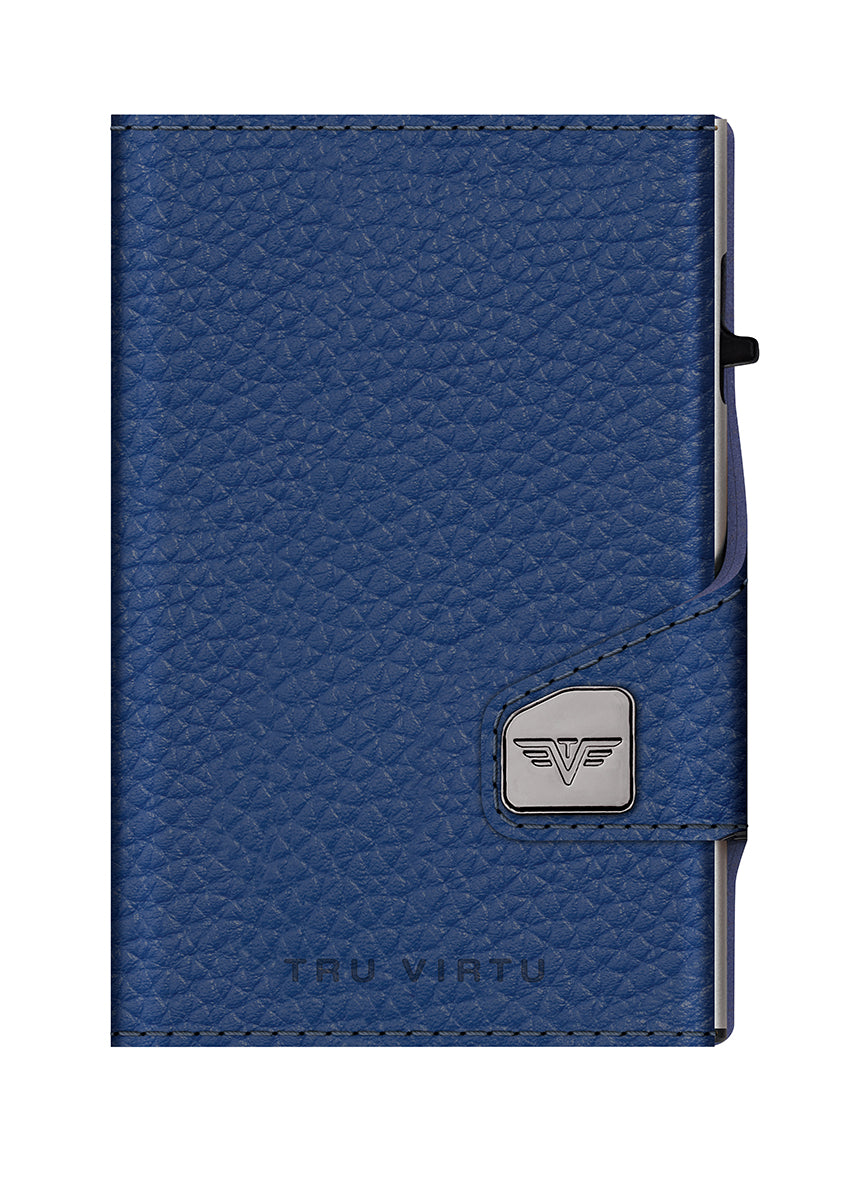 Wallet CLICK & SLIDE Pebble Navy Blue/Silver