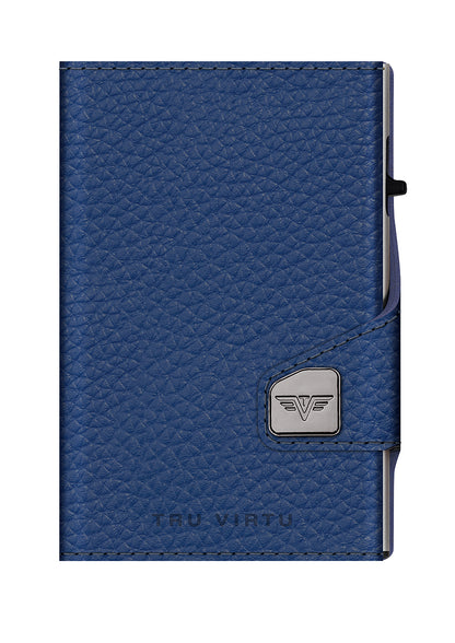 Wallet CLICK & SLIDE Pebble Navy Blue/Silver