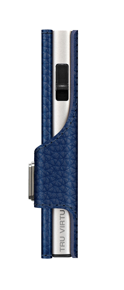 Wallet CLICK & SLIDE Pebble Navy Blue/Silver