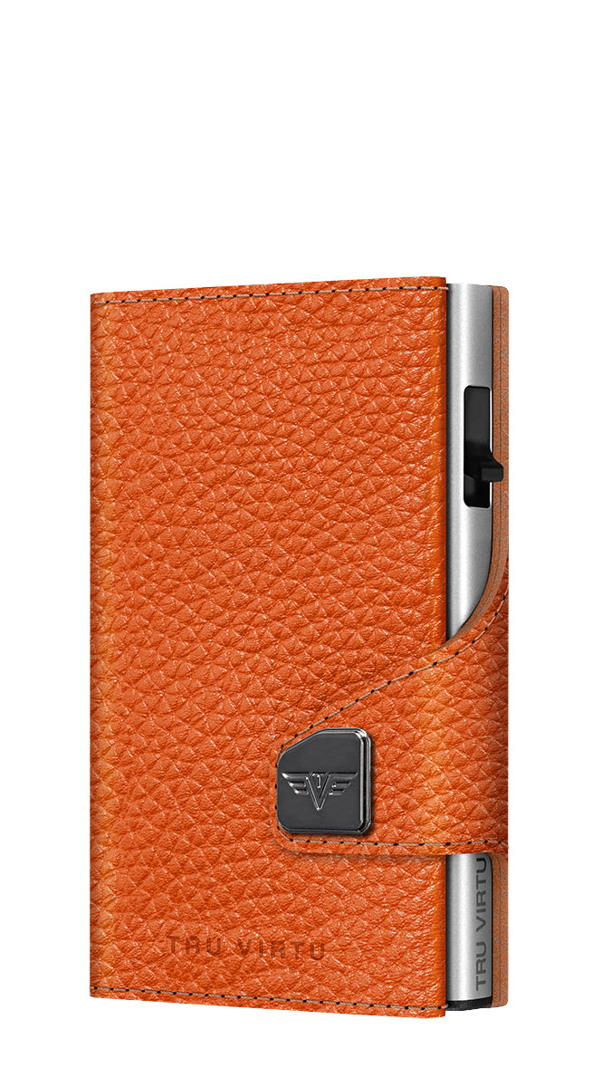Wallet CLICK & SLIDE Pebble Orange/Silver