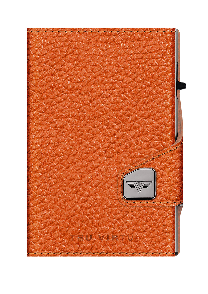 Wallet CLICK & SLIDE Pebble Orange/Silver