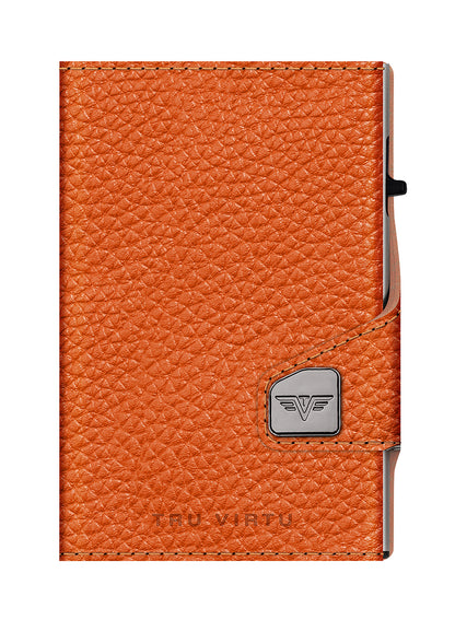 Wallet CLICK & SLIDE Pebble Orange/Silver