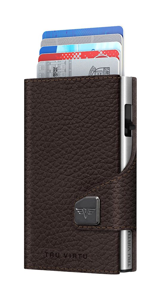 Wallet CLICK & SLIDE Pebble Brown/Silver