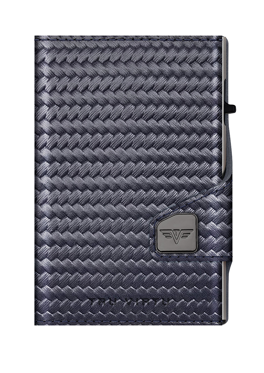 Wallet CLICK & SLIDE Knitted Carbon Dark Blue/Silver