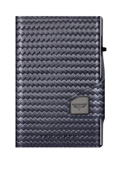 Wallet CLICK & SLIDE Knitted Carbon Dark Blue/Silver