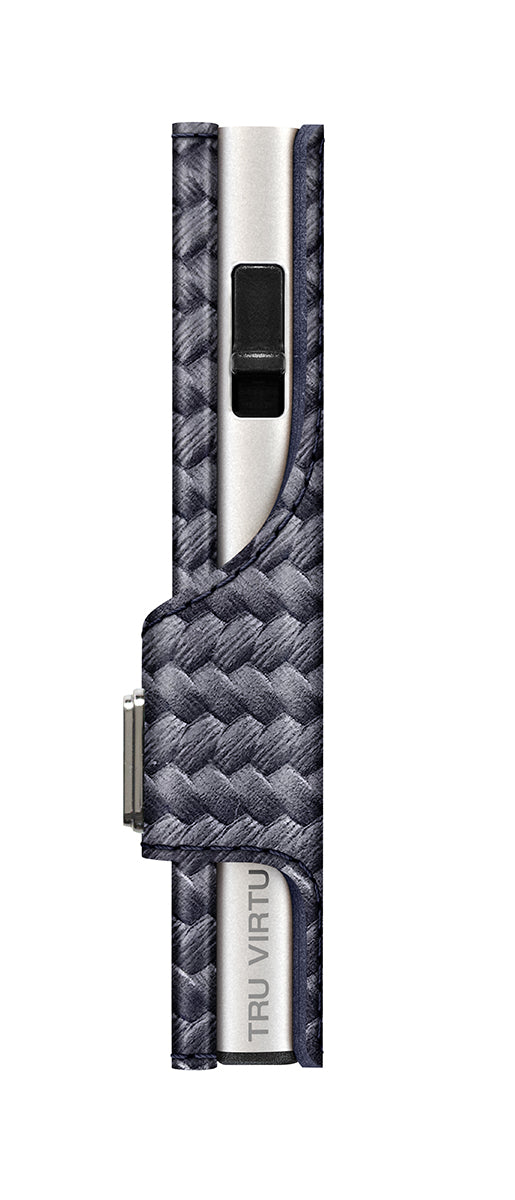 Wallet CLICK & SLIDE Knitted Carbon Dark Blue/Silver