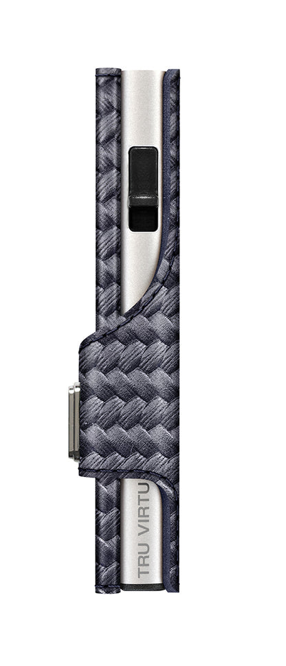 Wallet CLICK & SLIDE Knitted Carbon Dark Blue/Silver