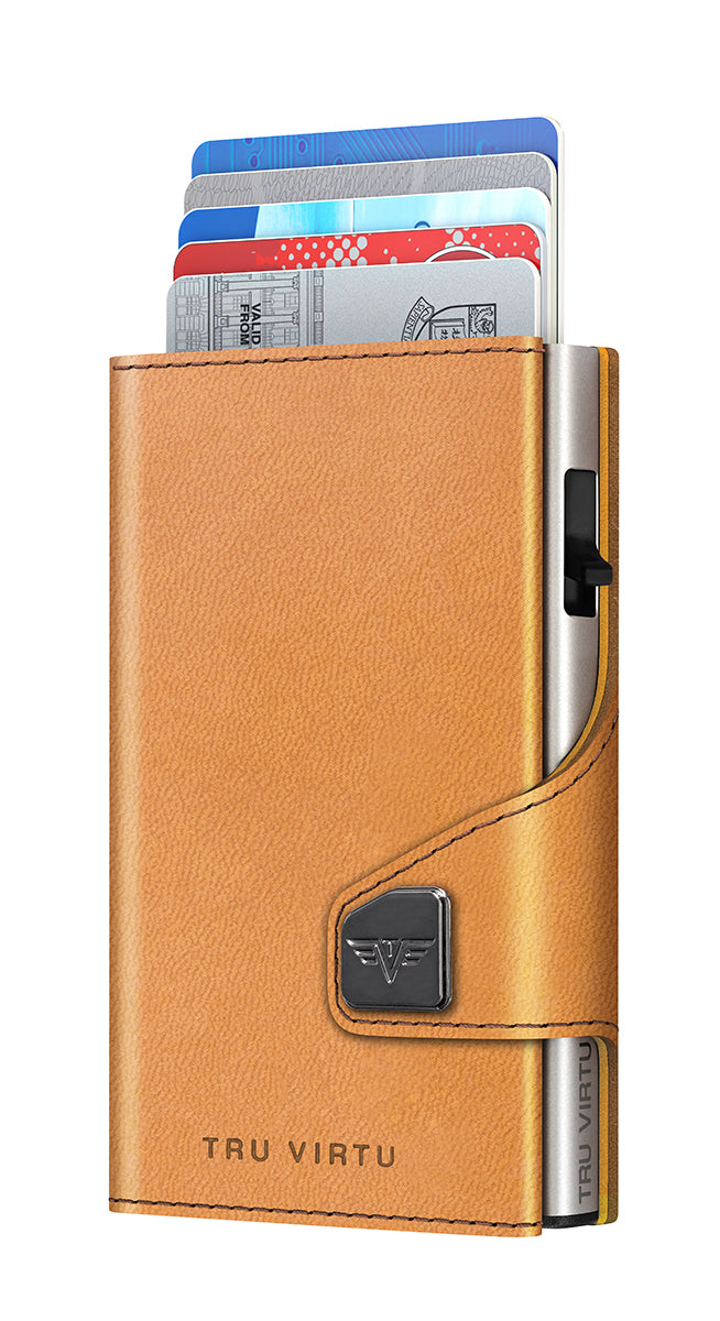 Wallet CLICK & SLIDE Vegan Bio Apple Walnut/Silver