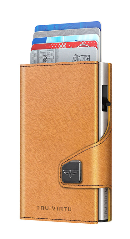 Wallet CLICK & SLIDE Vegan Bio Apple Walnut/Silver