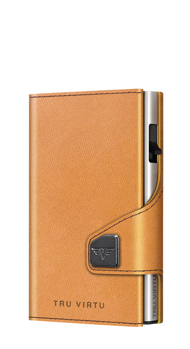 Wallet CLICK & SLIDE Vegan Bio Apple Walnut/Silver