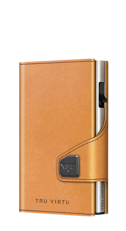 Wallet CLICK & SLIDE Vegan Bio Apple Walnut/Silver