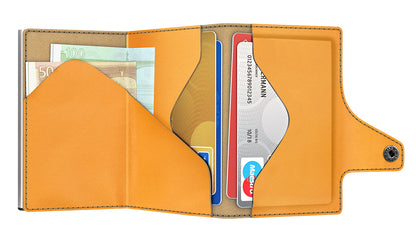 Wallet CLICK & SLIDE Vegan Bio Apple Walnut/Silver