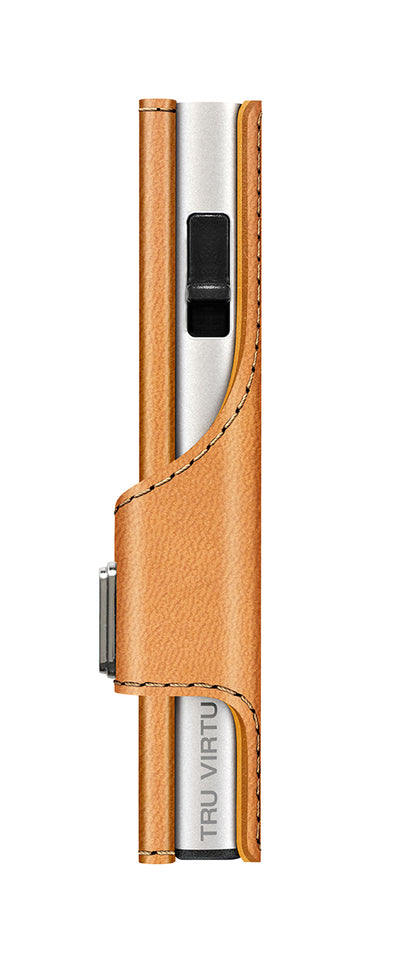 Wallet CLICK & SLIDE Vegan Bio Apple Walnut/Silver
