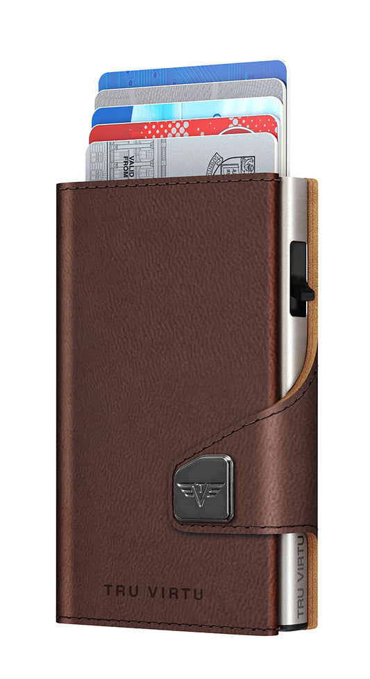 Wallet CLICK & SLIDE Vegan Bio Apple Brown/Silver