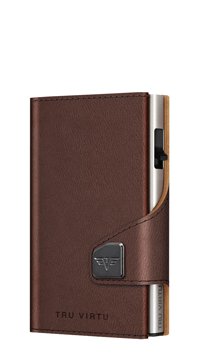 Wallet CLICK & SLIDE Vegan Bio Apple Brown/Silver
