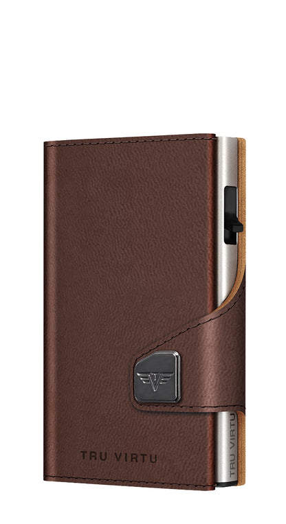 Wallet CLICK & SLIDE Vegan Bio Apple Brown/Silver
