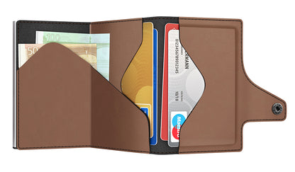 Wallet CLICK & SLIDE Vegan Bio Apple Brown/Silver