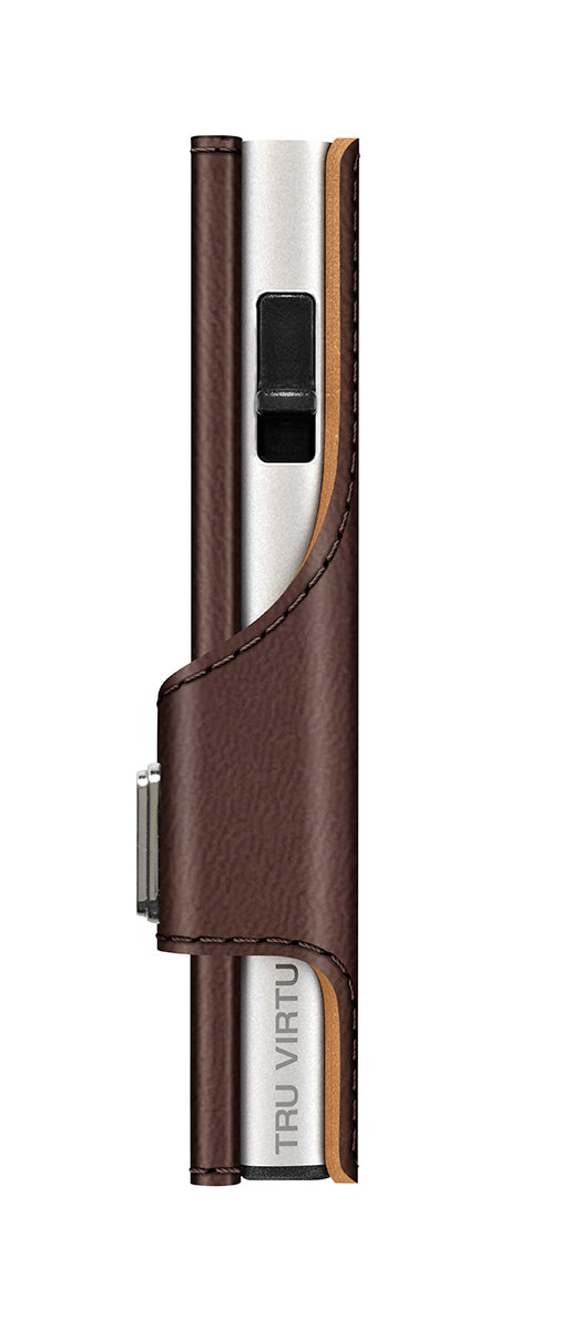 Wallet CLICK & SLIDE Vegan Bio Apple Brown/Silver