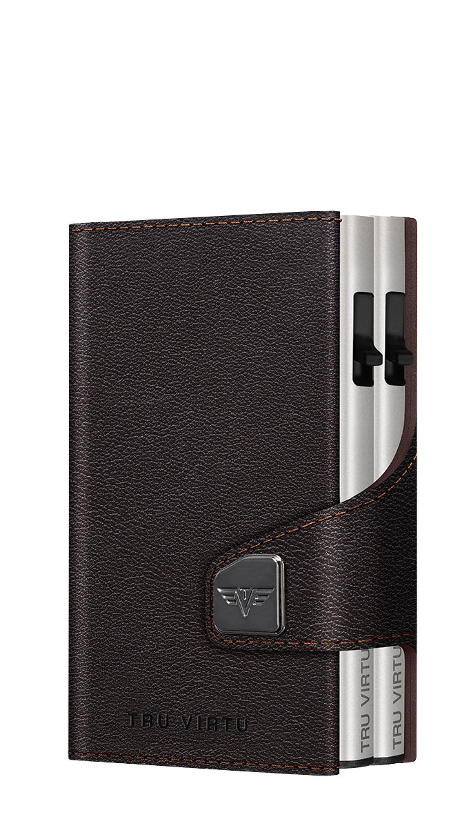 Doublewallet CLICK & SLIDE Nappa Brown/Silver
