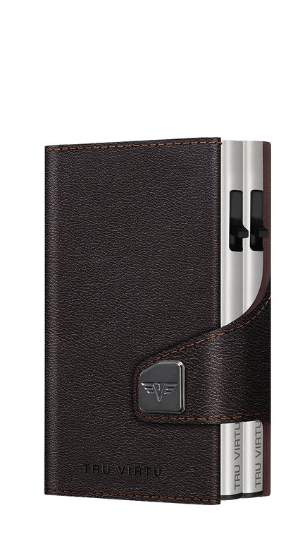 Doublewallet CLICK & SLIDE Nappa Brown/Silver