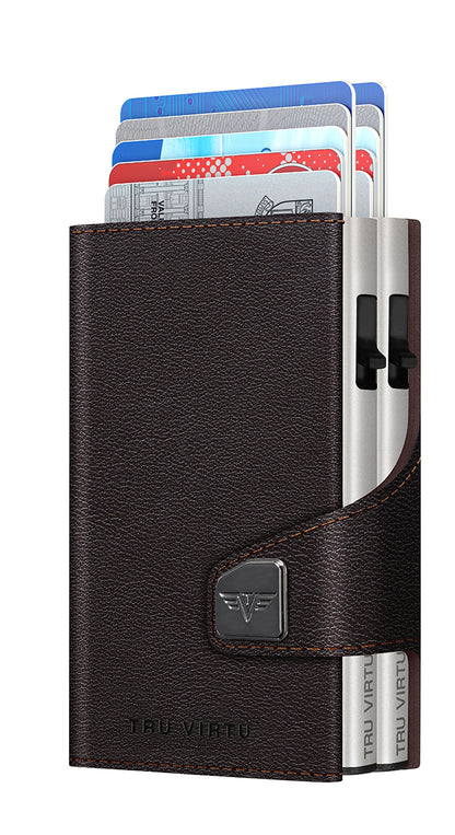 Doublewallet CLICK & SLIDE Nappa Brown/Silver