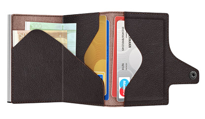 Doublewallet CLICK & SLIDE Nappa Brown/Silver