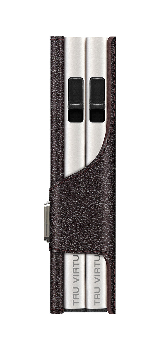 Doublewallet CLICK & SLIDE Nappa Brown/Silver