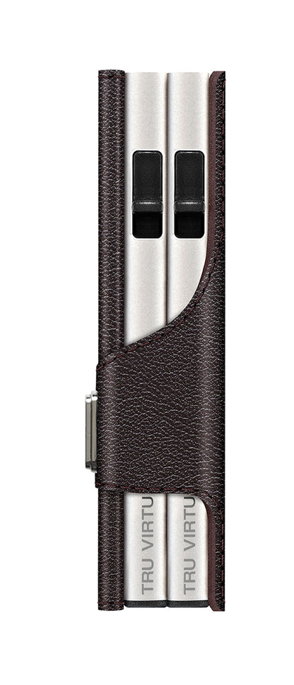 Doublewallet CLICK & SLIDE Nappa Brown/Silver