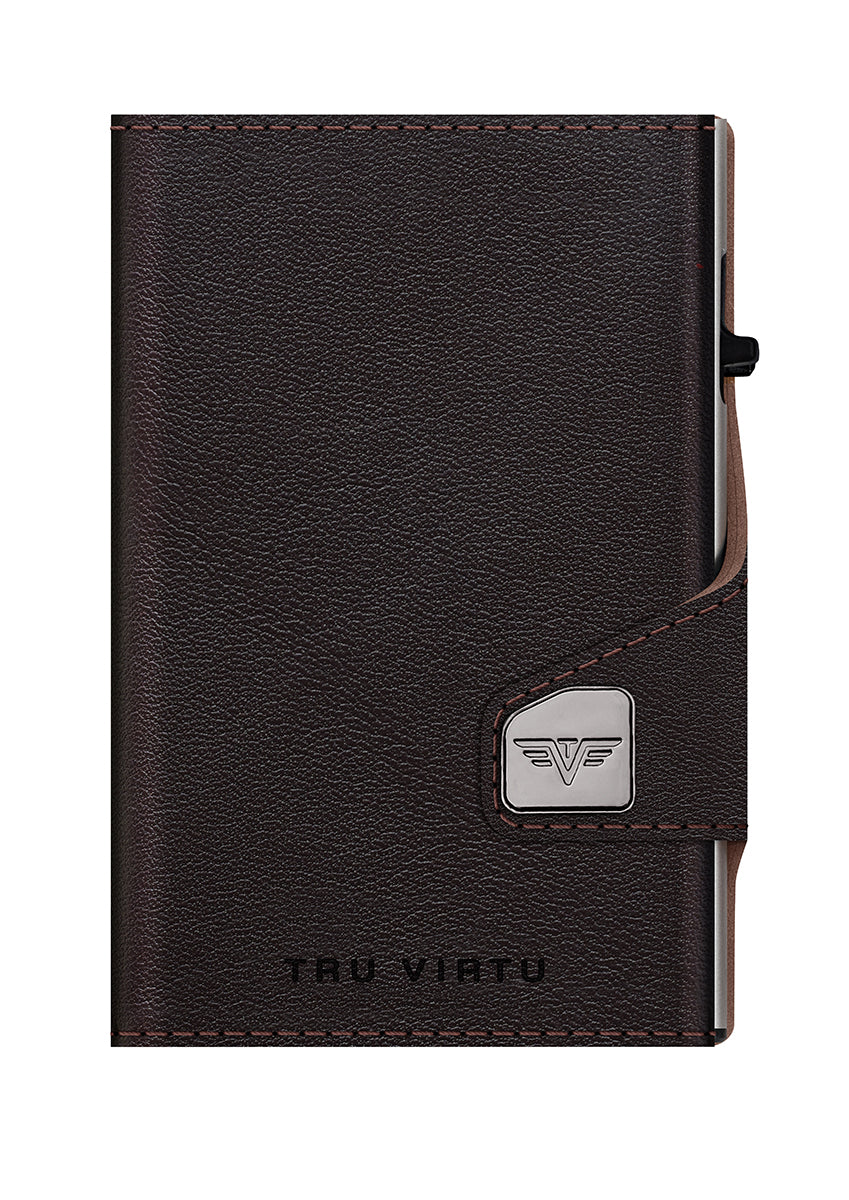 Doublewallet CLICK & SLIDE Nappa Brown/Silver