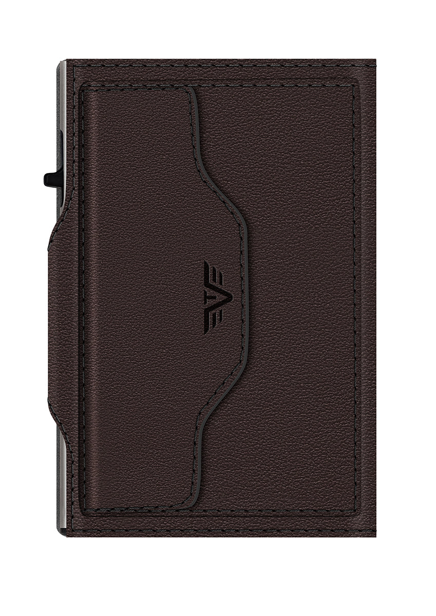 Wallet CLICK & SLIDE Coin Pocket Nappa Brown/Silver