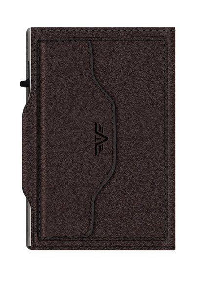 Wallet CLICK & SLIDE Coin Pocket Nappa Brown/Silver