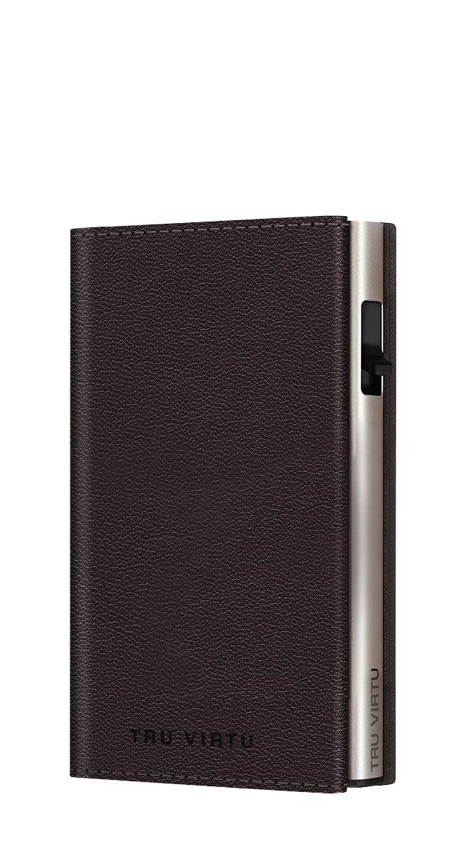 Wallet CLICK & SLIDE Sleek Nappa Brown/Silver