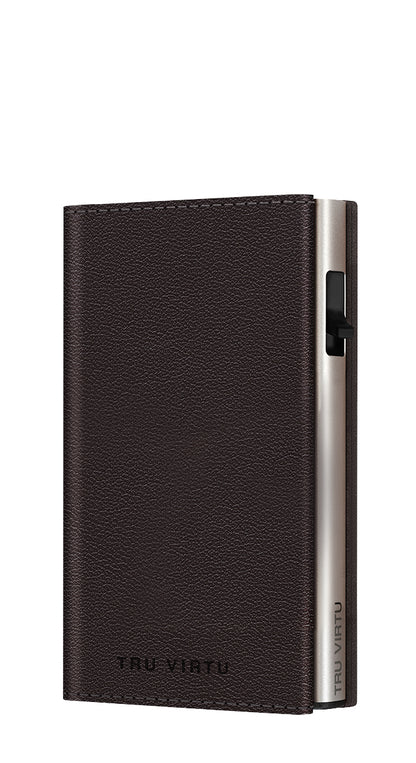 Wallet CLICK & SLIDE Sleek Nappa Brown/Silver
