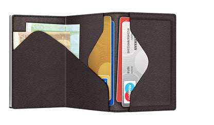 Wallet CLICK & SLIDE Sleek Nappa Brown/Silver