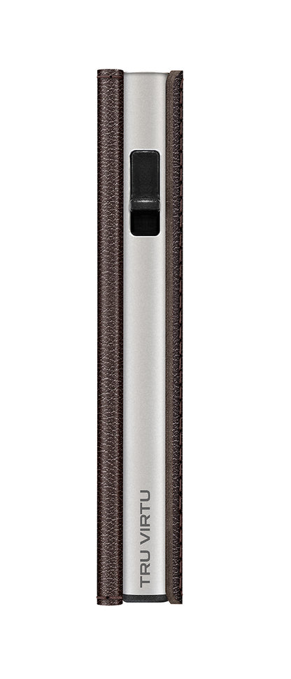Wallet CLICK & SLIDE Sleek Nappa Brown/Silver