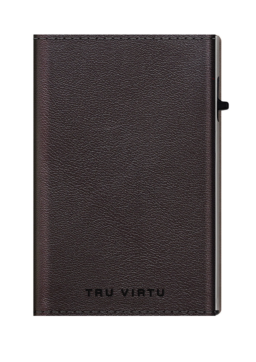 Wallet CLICK & SLIDE Sleek Nappa Brown/Silver
