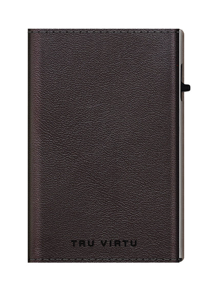 Wallet CLICK & SLIDE Sleek Nappa Brown/Silver