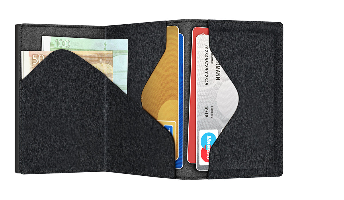 Wallet CLICK & SLIDE Sleek Nappa Black/Black