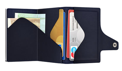 Wallet CLICK & SLIDE Vegan Bio Apple Dark Blue/Silver